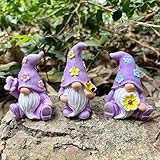 Lustige Gartenzwerge Gartendeko für Draußen Wetterfest,3er Pack...