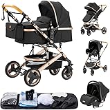 kinderwagen 3 in 1 Buggy Babybett | Komplett Set | Mit Einem Klick...