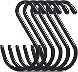 Cobenga 15.2cm Heavy Duty Vinyl Coated S Hooks, Black Rubber Coated S...