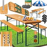 KESSER® Bierzeltgarnitur 3 teilig Gartenmöbel-Set | Klappbar 170 x 46 x...