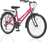 Toys Store 26' Zoll Alu Fahrrad City Bike Mädchen Fahrrad Kinderfahrrad 21...