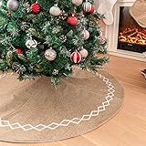 Deggodech 122cm Jute Weihnachtsbaumrock - Sackleinen Weihnachtsbaum Röcke...
