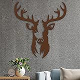 Hirschkopf Wanddeko Holz Wand Deko Hirsch Dekoration Wandbild für...