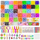 4500+ Loom Bänder Set, 54 Rastern Loom Bänder Zubehör Bunte Gummiband...