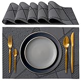 IPEA Tischsets Abwaschbar Schwarz 45 x 30 cm - 6er Set - Für Abendessen,...