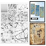 GLOBLELANDTransparente Stempel Mit Vintage Flecken 11.69x8.27Zoll...