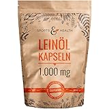 Leinöl Kapseln - 250 hochdosierte Kapseln - 1000mg pro Kapsel -...