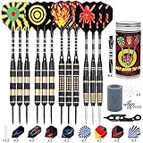 12 Stück Dartpfeile Metallspitze,20/24/26Gramm Profi Dartpfeile,Darts Sets...