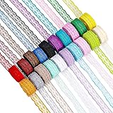 Swpeet 20 Rollen Gesamt 200 Yards 2.2cm×10 Yards Bunte Spitze Band...