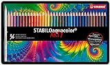 Aquarell-Buntstift - STABILO aquacolor - ARTY - 36er Metalletui - mit 36...