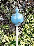Manufaktur Lichtbogen Große Gartenkugel aus Keramik blau - Rosenkugel für...