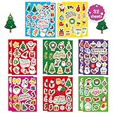 32 Blätter Weihnachtssticker Set, 626pcs Bunte Weihnachten Aufkleber, DIY...