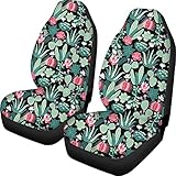 Woisttop Autositzbezüge, Motiv Hawaiianischer Kaktus-Blumen, 2er-Set...