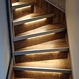 RexTech LED Treppenbeleuchtung Set, 16 Stufen, 50 cm Streifen,...