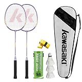 Badminton Schläger Set of 2 Profi Leichtgewicht Badminton Racket Federball...