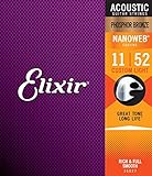 Elixir 16027 Saiten Phosphor Bronze Akustik-Gitarrensaiten mit NANOWEB...