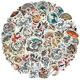 Aesthetic Retro Bookish Sticker Set 60 Stück, Wasserfeste Vinyl Graffiti...