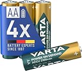 VARTA Batterien AA, wiederaufladbar, 4 Stück, Power on Demand Recharge...