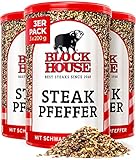 Block House Steak Pfeffer mit schwarzem Pfeffer 3x 200g - Gewürzmischung...
