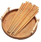 30 Paar Rutschfeste Essstäbchen aus Holz, Einweg Essstäbchen aus Bambus,...