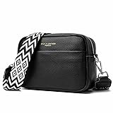 FANFUSUZI Crossbody Bag Damen Leder Breiter Gurt Handtasche Umhängetasche...