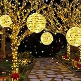 da LIGHT LED Kugel Lichterkette Außen Ø20 cm 4er Set, 184 LEDs, 8 Modi...