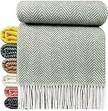 STTS International Wolldecke 100% Schurwolle Wohndecke 140 x 200 cm...