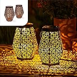 Gadgy Orientalische Laterne Hexagon - Solarlampen für außen Garten 2er...