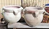 2-er Set Rustikale Blumentöpfe echt Terrakotta ø 20 cm, Blumenkübel für...