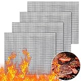 GWHOLE 4 x BBQ Grillmatte zum Grillen Backen Grill Mesh Mat Set Antihaft...