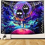 DIOVMA Rick Morty Wandteppich Wandbehang Tapisserie Vintage Bücherregal...