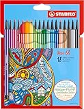 STABILO - Premium-Filzstift - Pen 68-18er Pack - mit 18 verschiedenen...