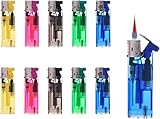 10 x Sturmfeuerzeug Feuerzeug Sturmflamme Turbo Flamme Wind Jetflamme +...