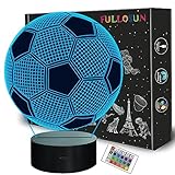 FULLOSUN Kinder Nachtlicht Fußball 3D Optische Täuschung Lampe mit...