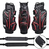 MK GolfBag Tour Pro Trolleybag 14 Fächer Getränkekühlfach Golftasche Rot...