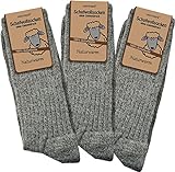 3 Paar Schafwollsocken - Socken aus 100% Schafwolle - naturwarm Größe...