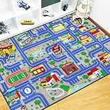 Capslpad Kinder Spielteppich 160x100cm Rutschfester Stadtleben Autoteppich...