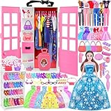 GOLMUD 122+ Puppen KleiderSchrank Set, inkl 1pcs11.5 Zoll Puppe, Zubehör...