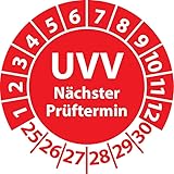 Prüfplakette UVV Nächster Prüftermin, Vinylfolie, Prüfaufkleber,...