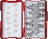 kwb 12-tlg. Fräsersatz Ø 8 mm, hartmetallbestückt mit präzisem...