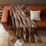 HOMFINE Luxuriöse Kunstfelldecke Felldecke Kunstfell - Kuscheldecke...