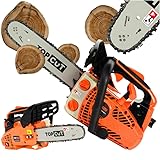TOP CUT Kettensäge Benzin 25cc – 2-Takt Motorkettensäge - Präzision...