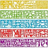 Qpout 20pcs Farbzeichnungsschablone für Kinder, 300+ Muster Buchstaben...