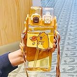 OZXVXZO Capybara Kinder Wasserflasche mit Strohhalm Sport Trinkflasche 520...
