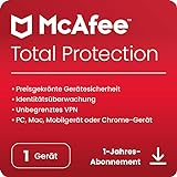 McAfee Total Protection 2024 | 1 Gerät | Virenschutz- und...
