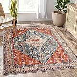 KIMODE Boho Teppich Wohnzimmer, Waschbarer Kurzflor Teppich Groß...