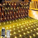 Ollny Lichternetz Außen 3x2m, 200 LED Lichterkette außen Netz warmweiß...