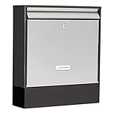 Burg-WÄCHTER Briefkasten mit Zeitungsfach und Namensschild, Verzinkter...