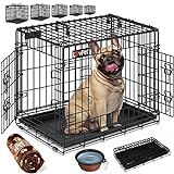 Lovpet® Hundekäfig klappbar Hundetransportkäfig Inkl. Fleecedecke + Napf...