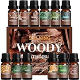 SALKING Holziger Ätherische Öle Set, 12x10mL Aromatherapie Duftöl...